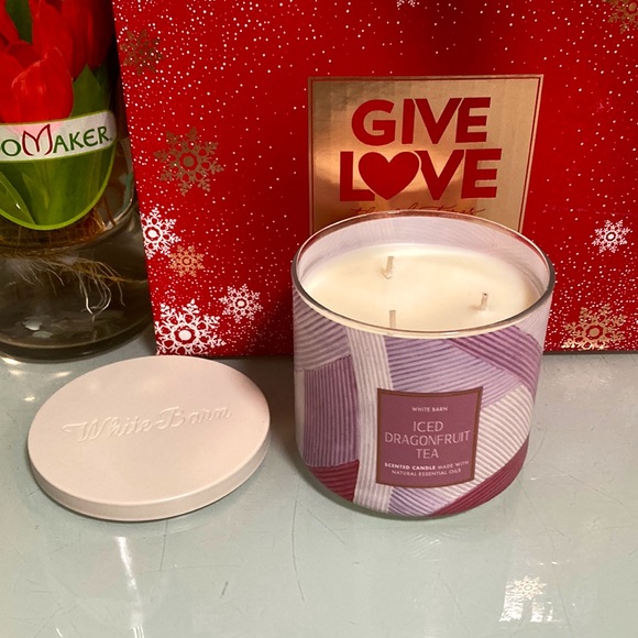 Bath And Body Works Iced Dragonfruit Tea 3 Wick Candle BBW - Picture 3 of 6